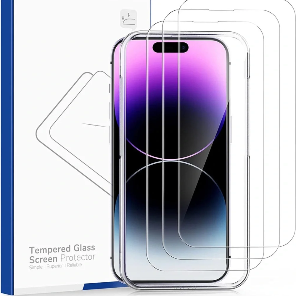 Screen Protector for iPhone 14 Pro Max, 3 Pack Shatterproof Tempered Glass